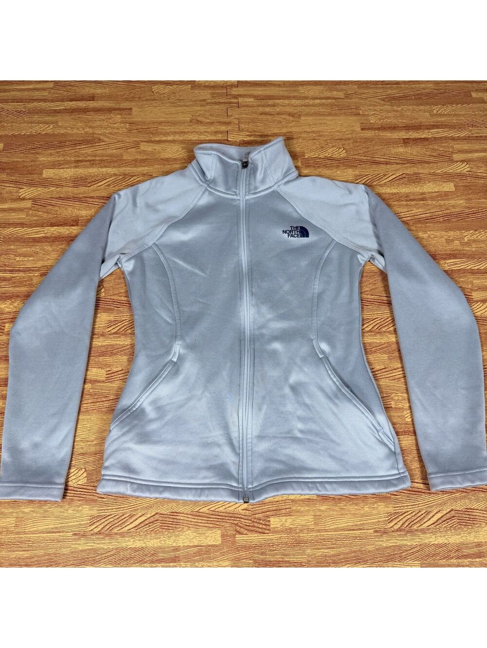 The North Face Womens S Light Blue Full Zip Fleece Jacket Outdoor
